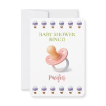Baby Shower Bingo Card, Funny Game- Pacifier