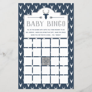 Baby shower Bingo, Deer Baby shower Flyer