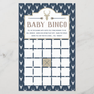 Baby shower Bingo, Deer Baby shower Flyer