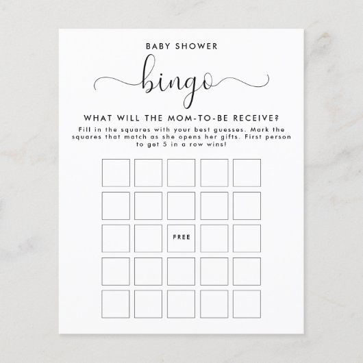 Baby shower Bingo Flyer (Voorkant)