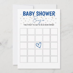 Baby shower Bingo Game Blauwe Uitnodiging