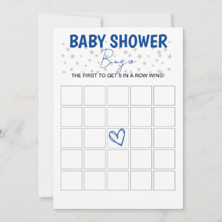 Baby shower Bingo Game Blauwe Uitnodiging