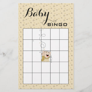 Baby Shower BINGO Goud Zwart Sterren Baby Flyer