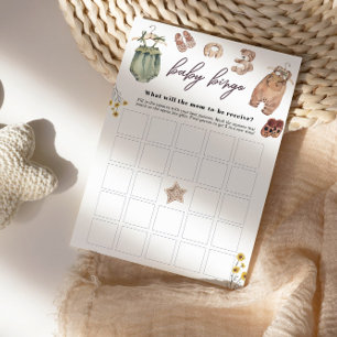 Baby shower Bingo herfst boho Kaart