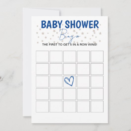 Baby shower Bingo Jeu Blue Invitation (Devant)