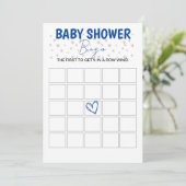 Baby shower Bingo Jeu Blue Invitation (Debout devant)