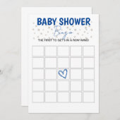 Baby shower Bingo Jeu Blue Invitation (Devant / Derrière)