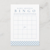 Baby shower bingo jolie carte bleue en vichy (Devant)