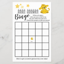 Baby Shower Bingo Kleurrijke Tijger Spelkaart 