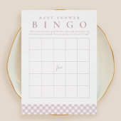 Baby shower bingo mignon rose en vichy carte
