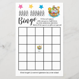 Baby Shower Bingo Noach's Ark spelkaart  Flyer