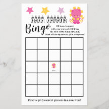 Baby shower Bingo Pink Lion Girl Kaart