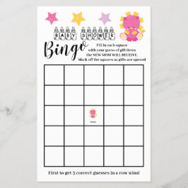 Baby shower Bingo Pink Lion Girl Kaart