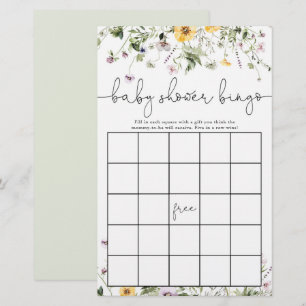 Baby shower bingo romantische wildbloemen bloemen 