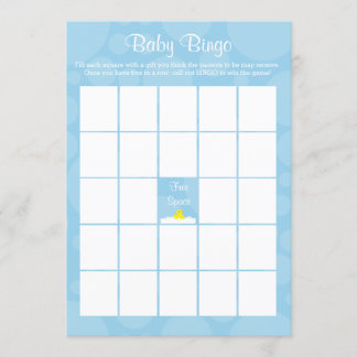Baby shower Bingo - Rubber eendje thema - Blauw Kaart