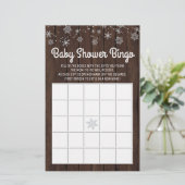 Baby shower Bingo Rustic Snowflake Baby Bingo Kaar (Staand voorkant)