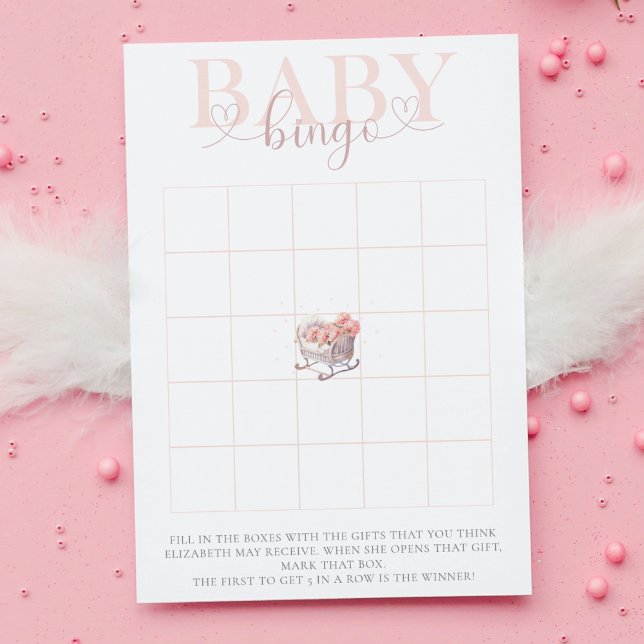 Baby shower Bingo Spel Baby Basket pastel (Creator heeft geüpload)