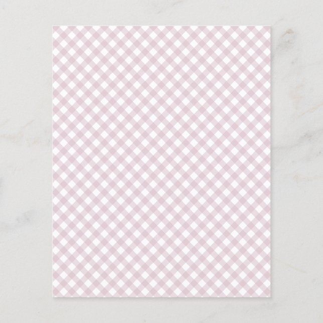 Baby shower bingo spel in leuke roze gingham (Achterkant)
