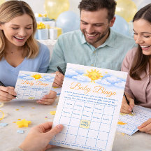 Baby Shower Bingo Spelkaart feestartikelen