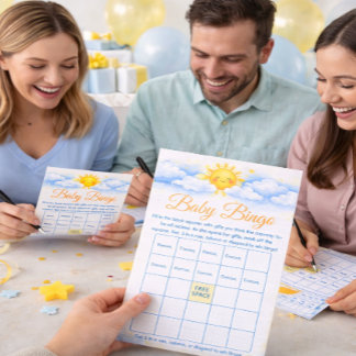 Baby Shower Bingo Spelkaart feestartikelen