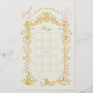 Baby Shower Bingo Sprookjesprinses Draaimolen Flyer