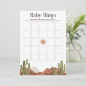 Baby shower Bingo Zonwoestijn Kaart (Staand voorkant)