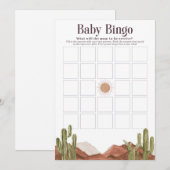 Baby shower Bingo Zonwoestijn Kaart (Voorkant / Achterkant)