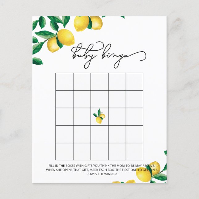 Baby shower-bingspel (Voorkant)