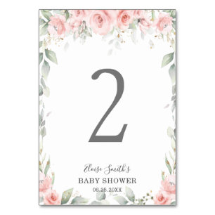 Baby shower Birthday Blush Floral Soft Greenery Kaart