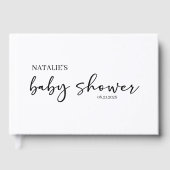 Baby Shower Black Moderne Simple Écriture (Recto)