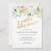 Baby shower blanc Floral Couples Invitation (Devant)