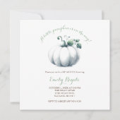 Baby shower blanc Invitation Citrouille Neutre gen (Devant)