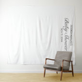 Baby shower blanc minimaliste moderne Tapisserie p (En situation (horizontale))