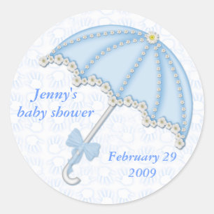 baby shower blauw1, Jenny's baby shower, februari. Ronde Sticker