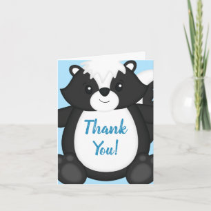 Baby shower blauw bedankkaart