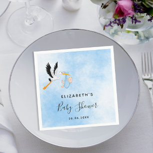 Baby shower blauw boksemooievaar servet