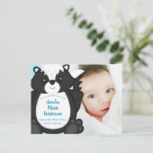 Baby shower blauw briefkaart (Staand voorkant)