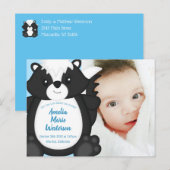 Baby shower blauw briefkaart (Voorkant / Achterkant)