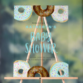 Baby shower Blauw en chocolade Donuts Welkom Acryl Bord (Neutraal)