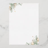 Baby shower blauw en zilver groen folie uitnodiging (Achterkant)