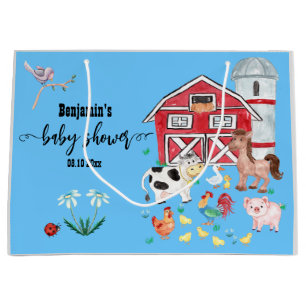 Baby shower blauw groot cadeauzakje