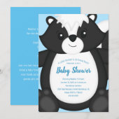 Baby shower blauw kaart (Voorkant / Achterkant)