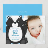 Baby shower blauw kaart (Voorkant / Achterkant)