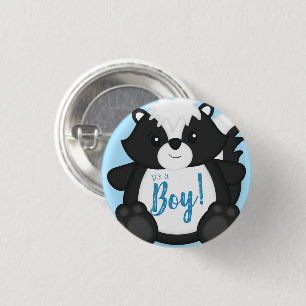 Baby shower blauw ronde button 3,2 cm