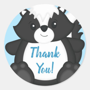 Baby shower blauw ronde sticker