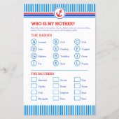 Baby shower blauw rood woord zoeken baby match spe flyer (Achterkant)