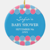 Baby shower Blauw & Roze Favoriet Ornament (Achterkant)