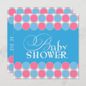 Baby shower Blauw Roze Flat Invitation Kaart (Voorkant / Achterkant)