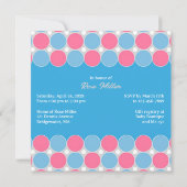 Baby shower Blauw Roze Flat Invitation Kaart (Achterkant)