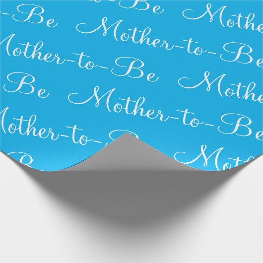 Baby shower Blauw script moeder te zijn Cadeaupapier (Hoek)